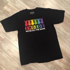 Peeps rainbow all the same inside black shirt M